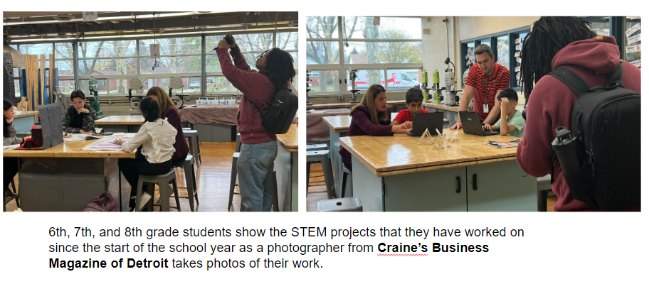 Craine’s Magazine Will Feature Stout Middle School’s New STEM Program