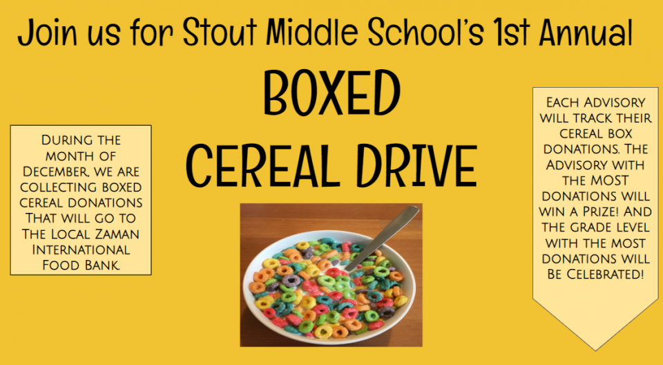 Stout is Holding a Boxed Cereal Food Drive!