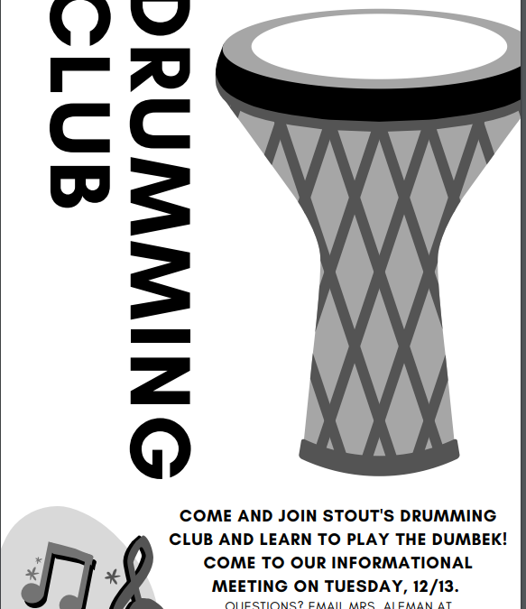 Join the Stout Middle School Drumming Club