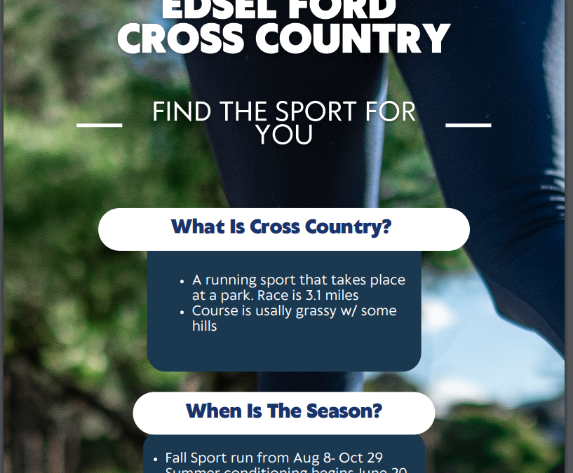 8th Graders Can Join Edsel Ford’s Cross Country Team